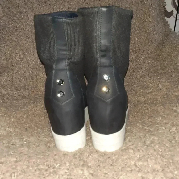 ALEXANDER SMITH-Glitter Toe Sock Booties-Black Leather-Sz 39-8.5-Excellent - Picture 5 of 7